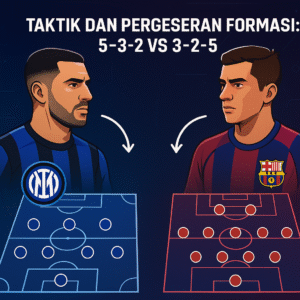 Skema taktik Inter vs Barcelona: 5-3-2 melawan 3-2-5
