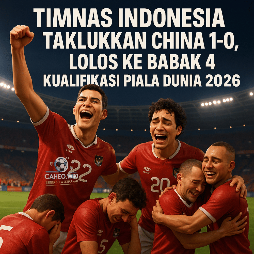 Pemain Timnas Indonesia menangis haru dan saling berpelukan setelah menang atas China.