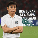 Shin Tae-yong dengan ekspresi serius saat memimpin Timnas Indonesia – ilustrasi untuk artikel "Jika Bukan STY, Siapa yang Layak Tangani Timnas?